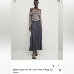 ISO Massimo Dutti Denim Skirt with Seams